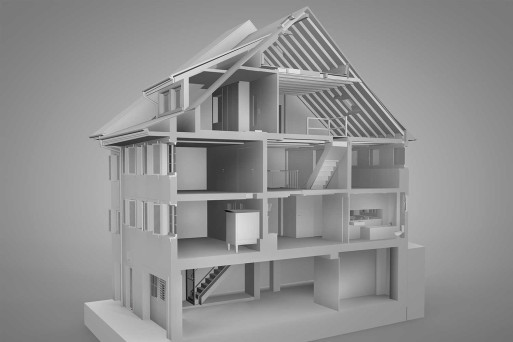 Zuger Altstadtgebäude, 3D-Modell, HMQ AG
