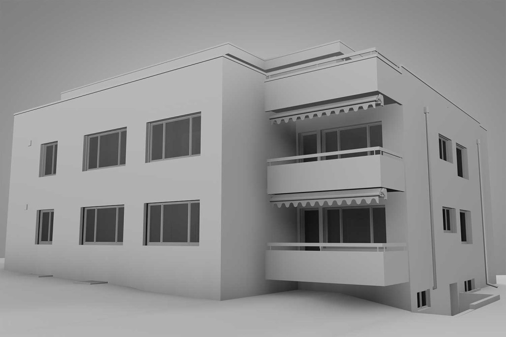 Mehrfamilienhaus in Opfikon ZH, 3D-Modell, HMQ AG