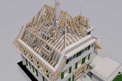 Bern, Villa im Jugendstil, 3D-Dachstock, HMQ AG