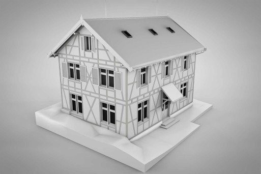 Riegelhaus in Zollikon, 3D-Modell, HMQ AG