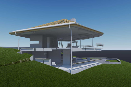 3D-CAD-Modell Zweifamilienhaus offen, HMQ AG