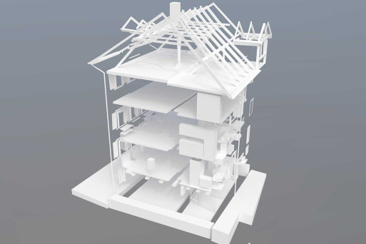 3D-CAD-Modell Gebäudestruktur, HMQ AG