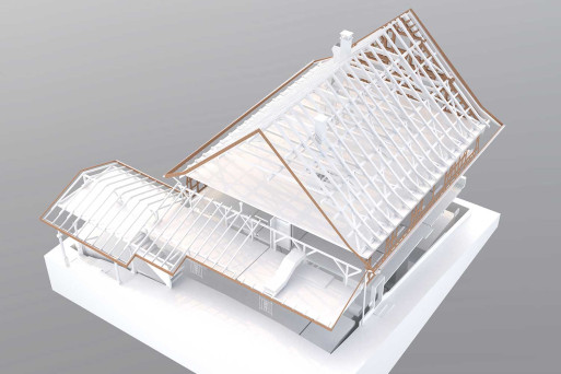 3D-Modellierung von einem Dachstock aus Gebäudeaufnahme, HMQ AG