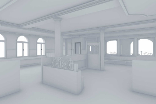 3D-CAD-Modell von einem Innenraum in ArchiCAD, HMQ AG