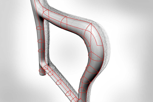 3D-Modellierung, Sitzbank Element mit Rückenlehne aus Punktwolke, HMQ AG