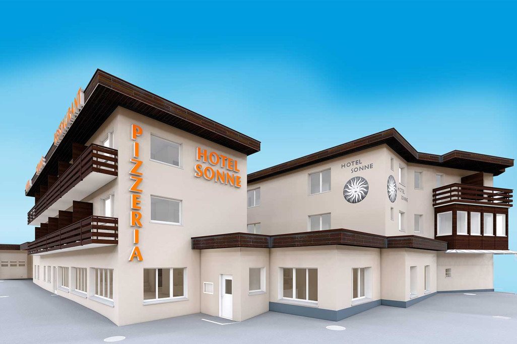 3D-Modell, Hotel Sonne in St. Moritz, HMQ AG