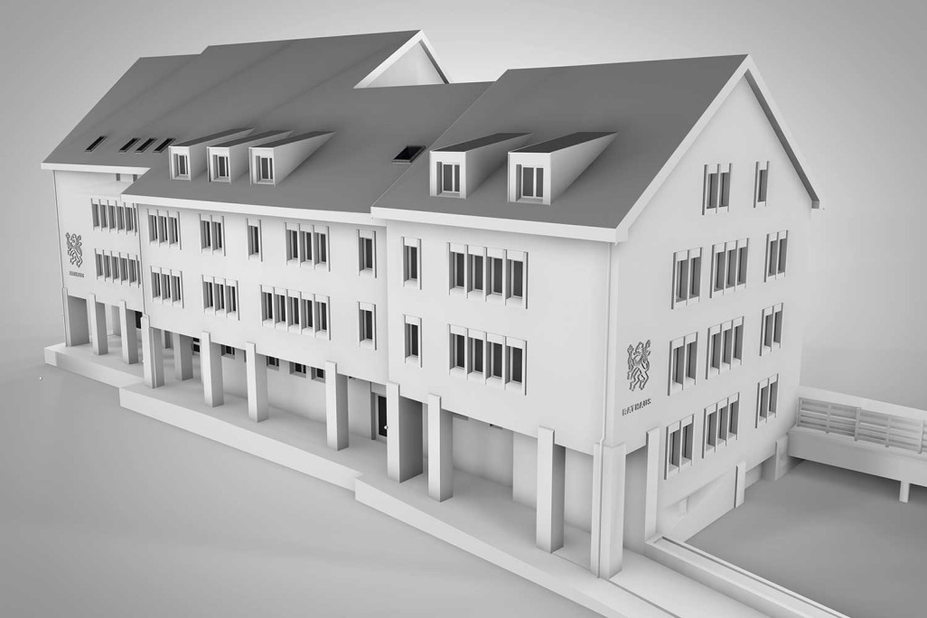Thusis Rathaus, 3D-CAD-Modell, HMQ AG