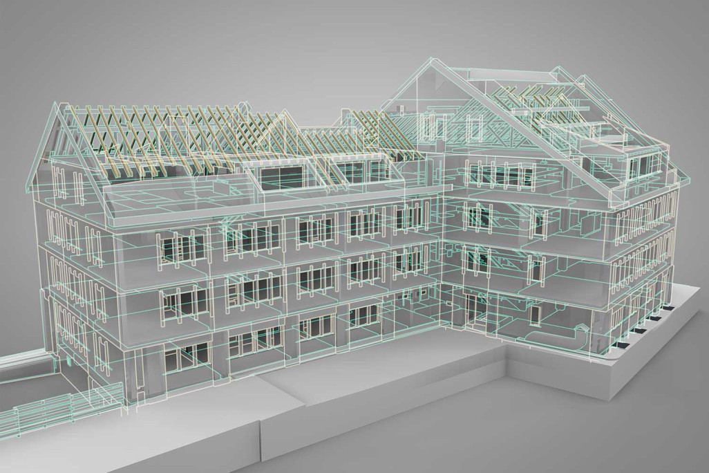 Thusis Rathaus, 3D-Modellierung aus Punktwolke, HMQ AG