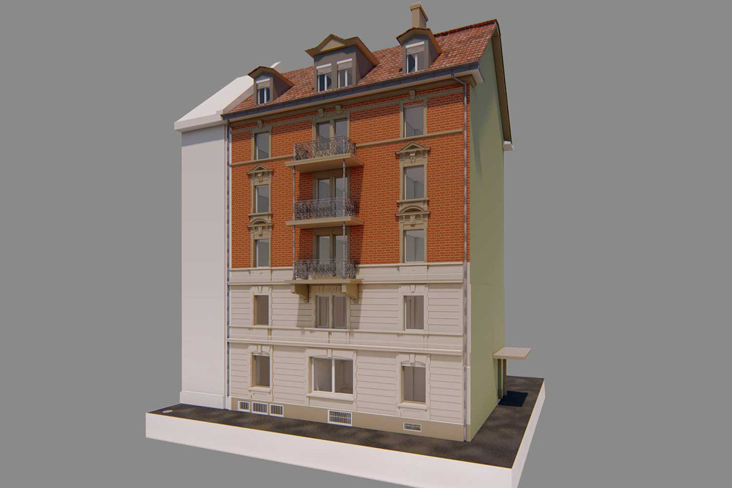 Zürich, Mehrfamilienhaus, 3D-Modell, HMQ AG