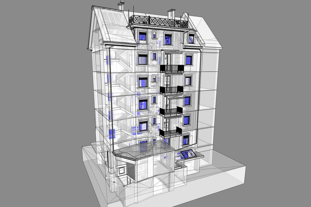 Zürich, Mehrfamilienhaus, 3D-Modellierung, HMQ AG