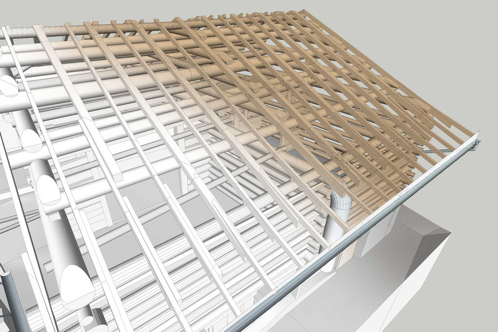 3D-Modellierung in ArchiCAD, Dachkonstruktion, HMQ AG