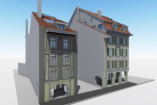 3D-Modell, Geschäftshaus Thun Altstadt, HMQ AG