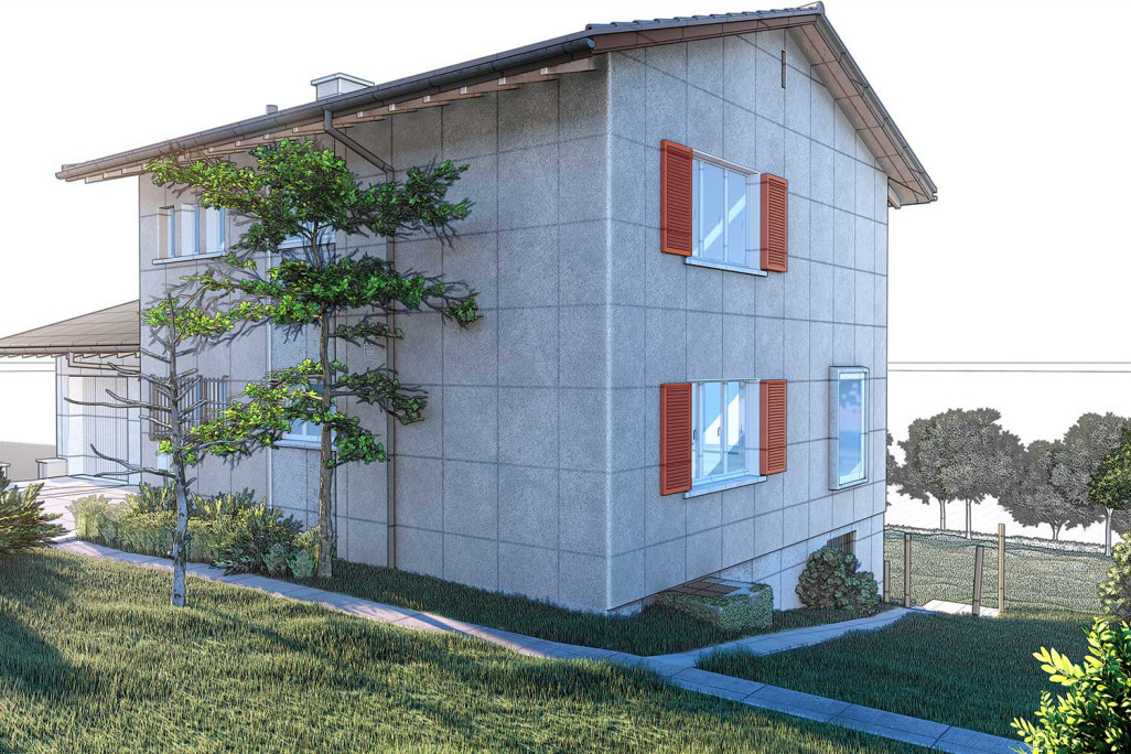 3D-CAD-Modellierung von einem Einfamilienhaus, HMQ AG