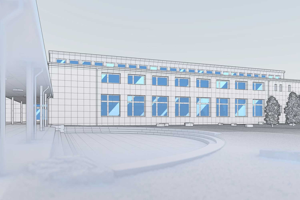 3D-Punktwolke zu BIM, Schulanlage Erlen in Glarus GL, HMQ AG