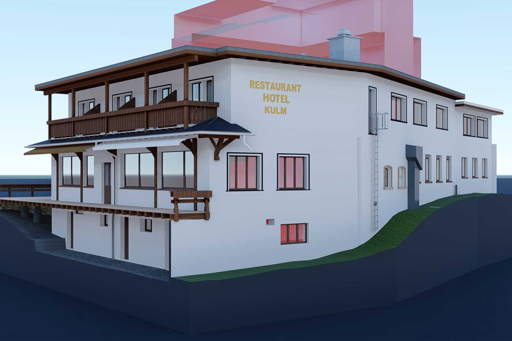 Davos, Hotel Kulm, 3D-CAD-Modell, HMQ AG