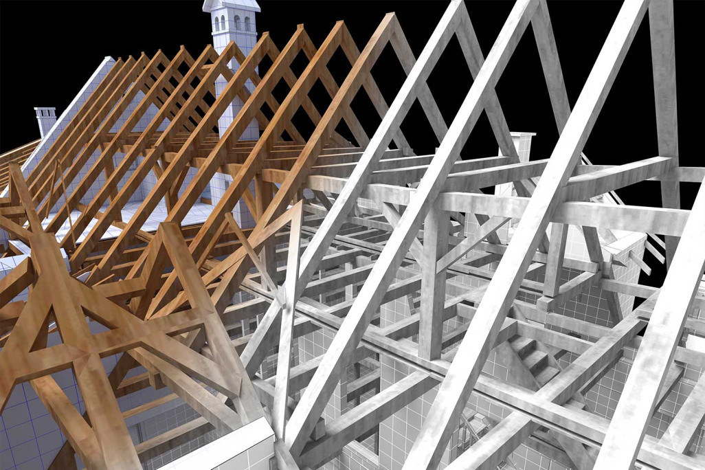 3D-Dachstock aus Gebäudevermessung, HMQ AG