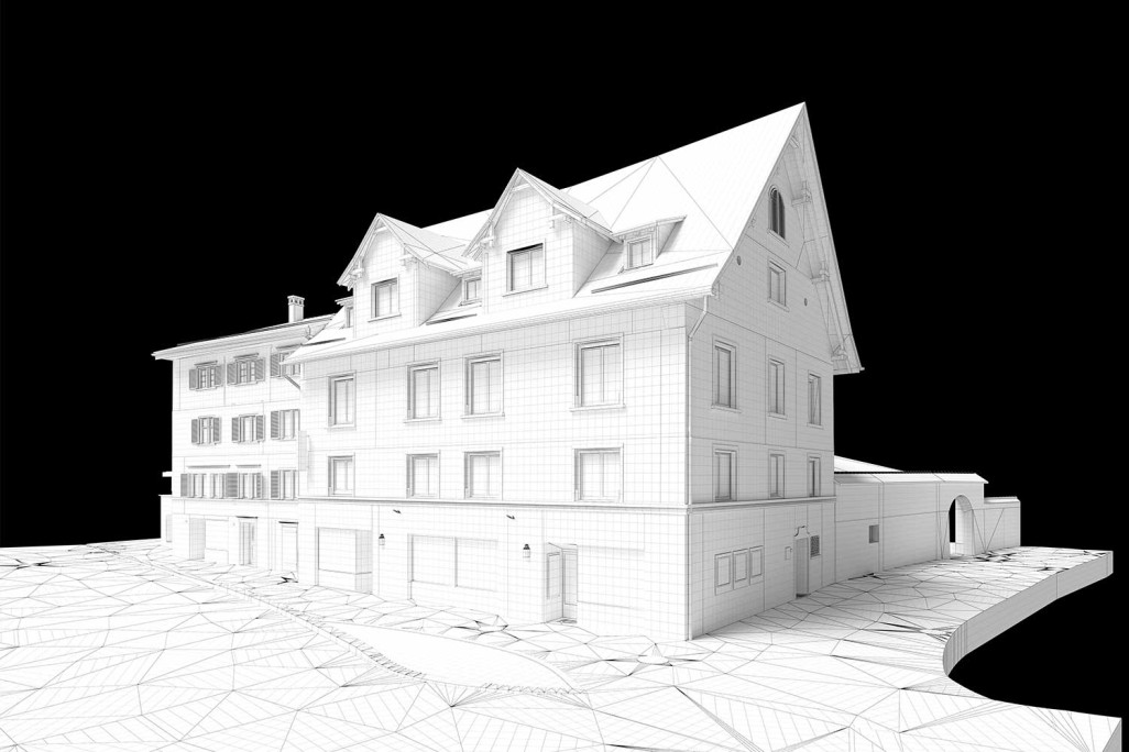 3D-Modell aus Gebäudevermessung, HMQ AG