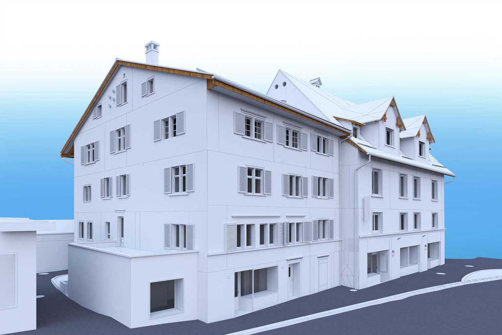 3D-Modellierung aus Gebäudevermessung, HMQ AG