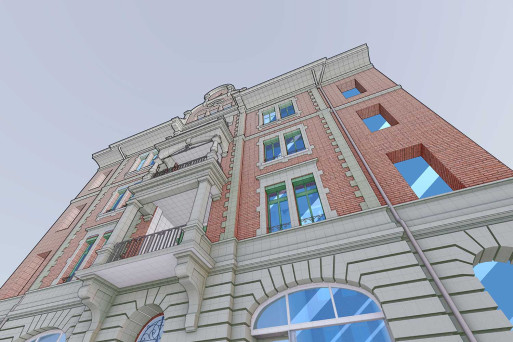 3D-Modell, Fassade in Bern, HMQ AG
