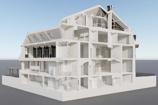 3D-CAD-Schnitt, Villa im Park in Windisch AG, HMQ AG