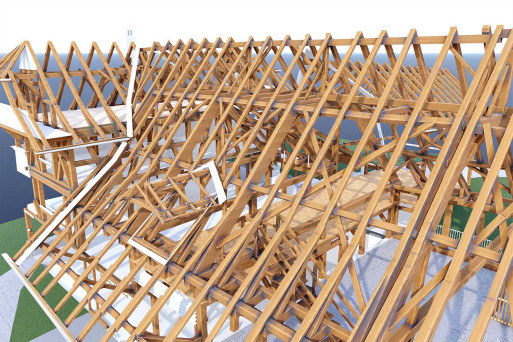 Bern, Areal Wyssloch, 3D-Modell Dachkonstruktion, HMQ AG