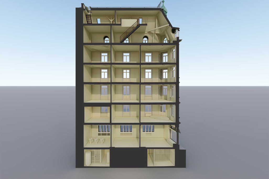 Zürich, 3D-CAD-Modellierung Schnitt, HMQ AG